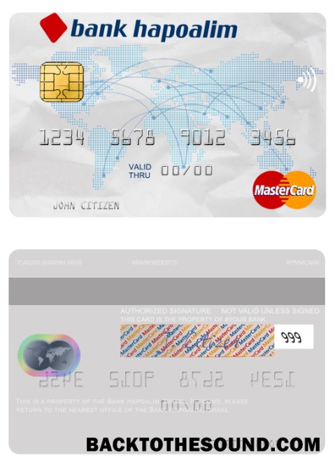 Λήψη Ισραήλ Τράπεζα Hapoalim Mastercard Δείγμα πρότυπο