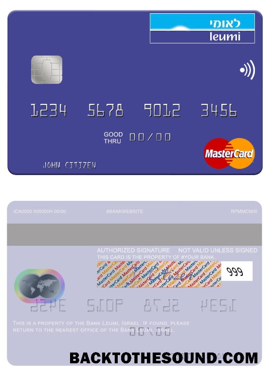 Λήψη Ισραήλ Τράπεζα Leumi Mastercard Δείγμα προεπισκόπηση