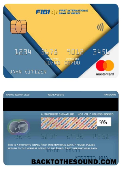 Λήψη Ισραήλ First διεθνής Τράπεζα Mastercard Δείγμα προεπισκόπηση