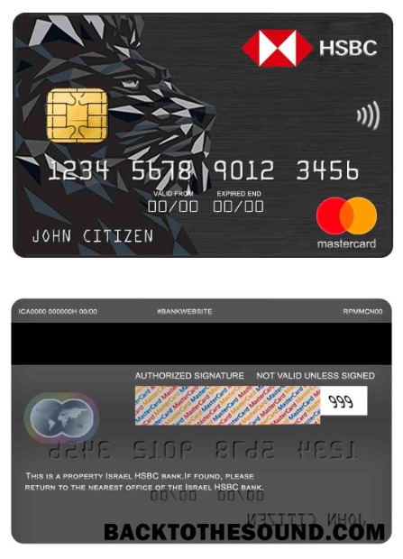 Λήψη Ισραήλ HSBC Τράπεζα Mastercard Δείγμα πρότυπο