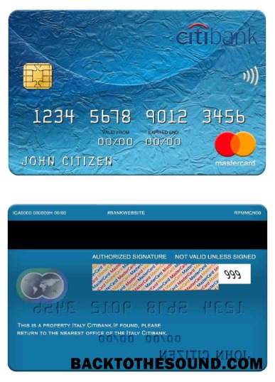 Λήψη Ιταλία Citibank Mastercard Δείγμα προεπισκόπηση