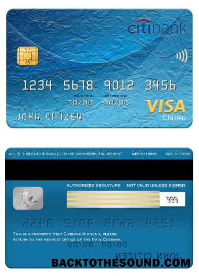 Λήψη Ιταλία Citibank Βίζα classic Κάρτα Δείγμα δείγμα