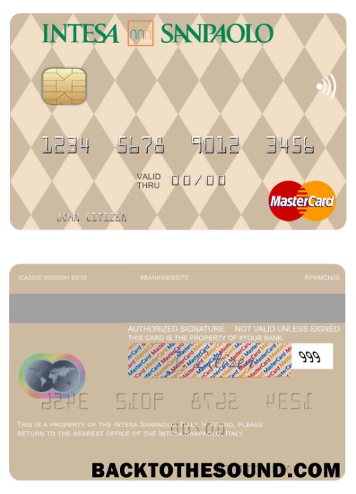 Λήψη Ιταλία Intesa Sanpaolo Mastercard Δείγμα δείγμα