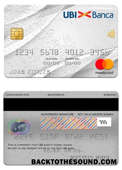 Λήψη Ιταλία UBI Τράπεζα Mastercard Δείγμα προεπισκόπηση