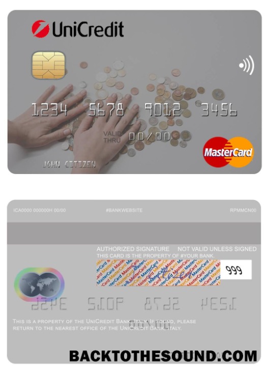 Λήψη Ιταλία UniCredit Τράπεζα Mastercard Δείγμα σχεδιασμό
