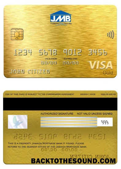 Λήψη Τζαμάικα Στεγαστικό Τράπεζα Βίζα gold Κάρτα Δείγμα σχεδιασμό