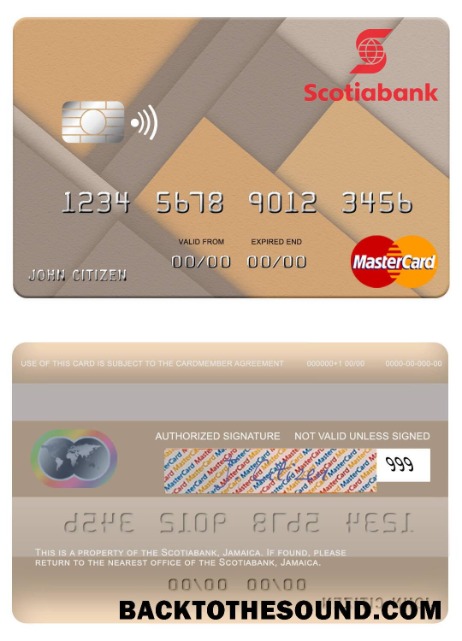 Λήψη Τζαμάικα Scotiabank Mastercard Δείγμα πρότυπο