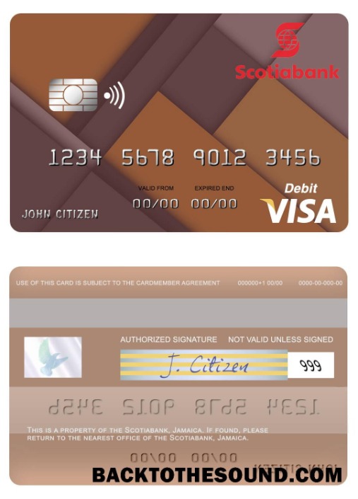 Λήψη Τζαμάικα Scotiabank Βίζα Χρέωση Κάρτα Δείγμα σχεδιασμό
