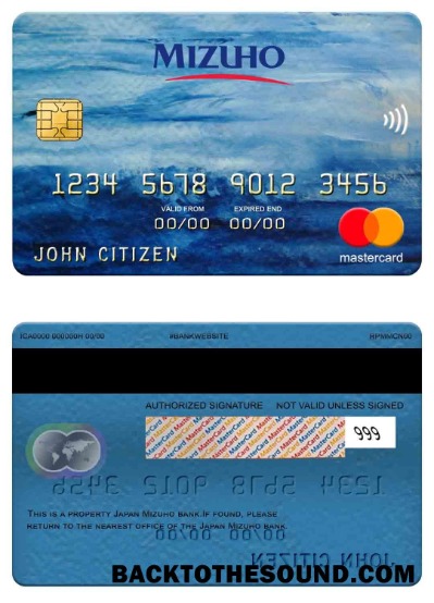 Λήψη Ιαπωνία Mizuho Τράπεζα Mastercard Δείγμα σχεδιασμό