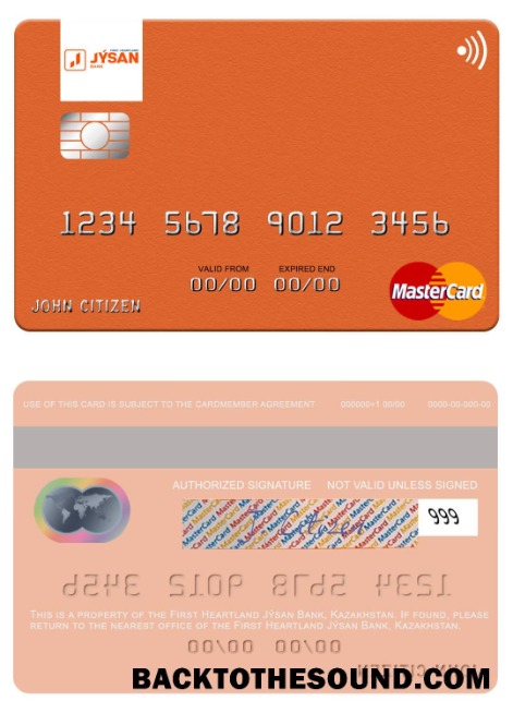Λήψη Καζακστάν First Heartland Jýsan Τράπεζα Mastercard Δείγμα δείγμα