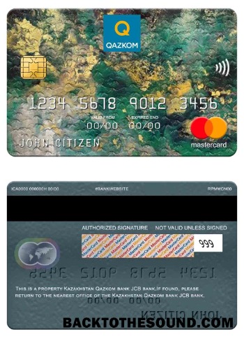 Λήψη Καζακστάν Qazkom Τράπεζα JCB Τράπεζα Mastercard Δείγμα σχεδιασμό