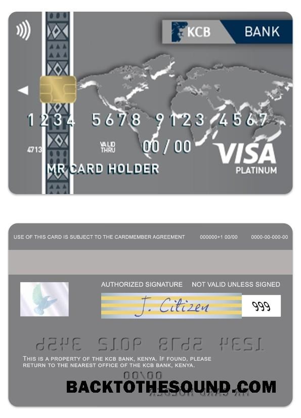 Λήψη Κένυα KCB Τράπεζα Βίζα platinum Κάρτα Δείγμα δείγμα