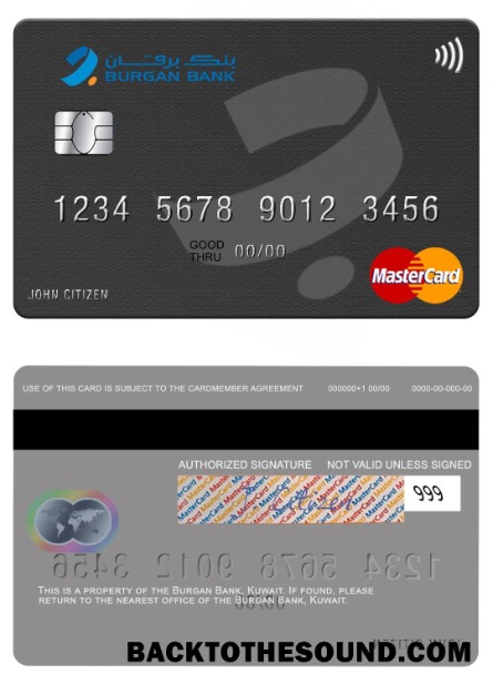 Λήψη Κουβέιτ Burgan Τράπεζα Mastercard Δείγμα δείγμα