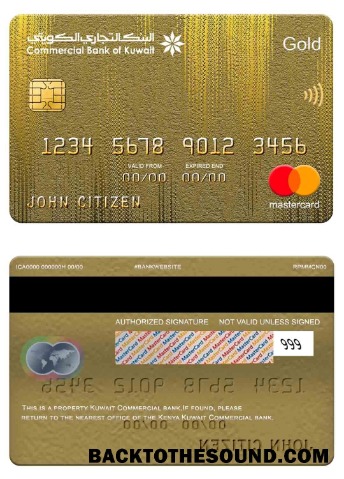 Λήψη Κουβέιτ εμπορικός Τράπεζα Mastercard gold Δείγμα πρότυπο