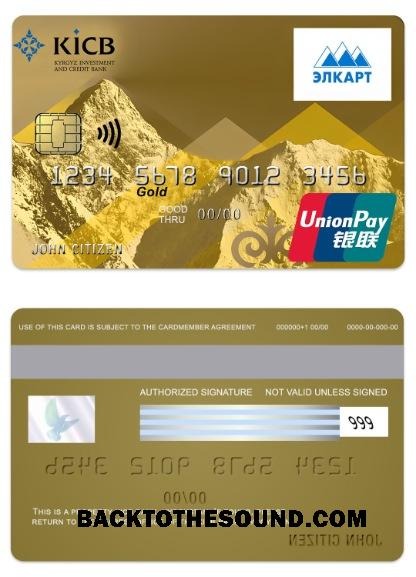 Λήψη Κιργιζία KICB Τράπεζα UnionPay gold Κάρτα Δείγμα δείγμα