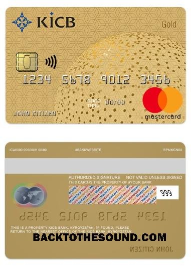 Λήψη Κιργιζία KICB Τράπεζα gold Mastercard Δείγμα σχεδιασμό
