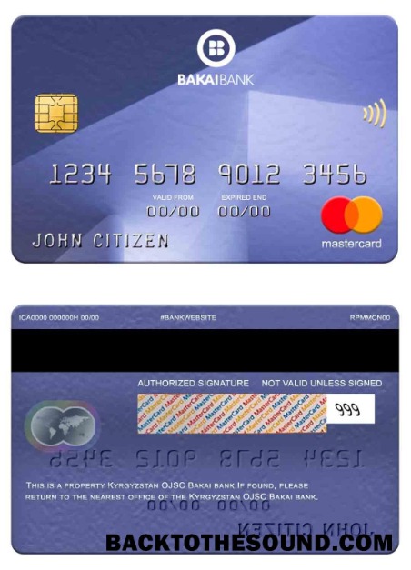 Λήψη Κιργιζία OJSC Bakai Τράπεζα Mastercard Δείγμα δείγμα