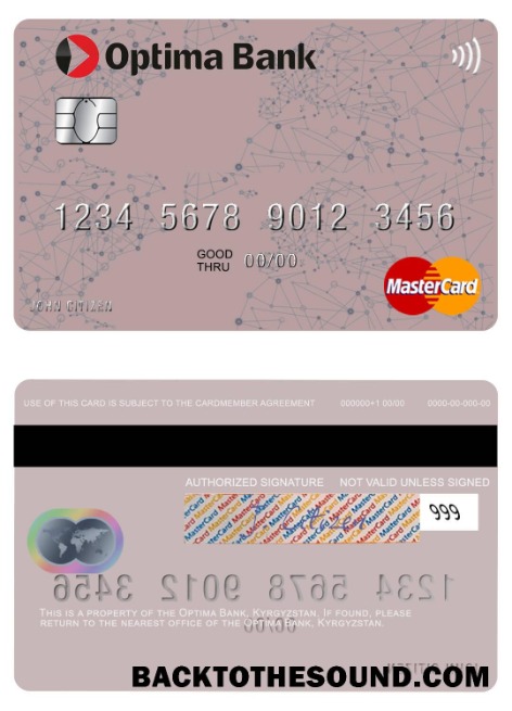 Λήψη Κιργιζία Optima Τράπεζα Mastercard Δείγμα πρότυπο
