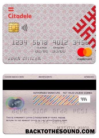 Λήψη Λετονία Citadele Τράπεζα Mastercard Δείγμα προεπισκόπηση