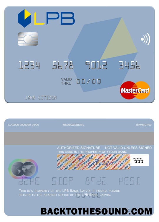 Λήψη Λετονία LPB Τράπεζα Mastercard Δείγμα προεπισκόπηση
