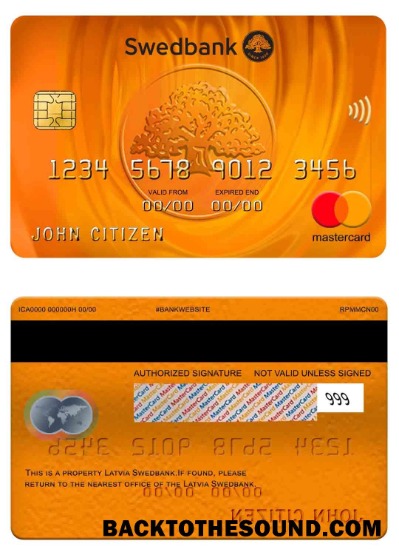 Λήψη Λετονία Swedbank Mastercard Δείγμα δείγμα