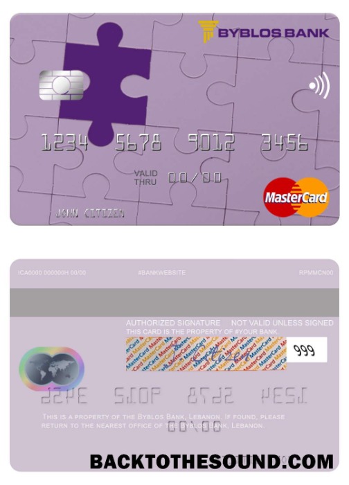 Λήψη Λίβανος Byblos Τράπεζα Mastercard Δείγμα προεπισκόπηση