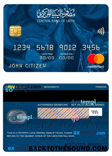 Λήψη Λιβύη Central Τράπεζα Mastercard Δείγμα πρότυπο