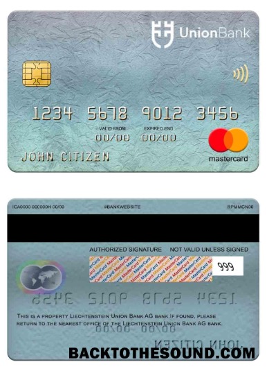Λήψη Λιχτενστάιν ένωση Τράπεζα AG Τράπεζα Mastercard Δείγμα πρότυπο