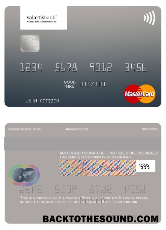 Λήψη Λιχτενστάιν Valartis Τράπεζα Mastercard Δείγμα πρότυπο