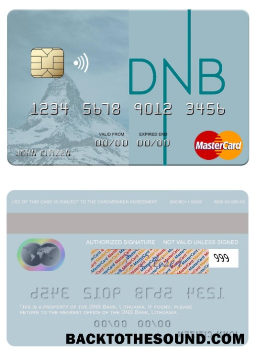 Λήψη Λιθουανία DNB Τράπεζα Mastercard Δείγμα προσχέδιο