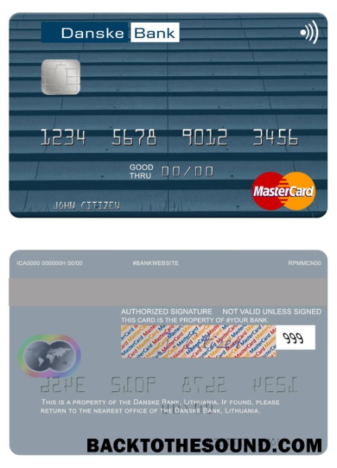 Λήψη Λιθουανία Danske Τράπεζα Mastercard Δείγμα προεπισκόπηση