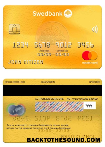 Λήψη Λιθουανία Swedbank Mastercard Δείγμα σχεδιασμό