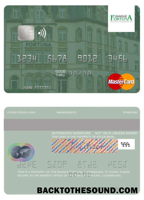 Λήψη Λουξεμβούργο Banque Fortuna Mastercard Δείγμα δείγμα