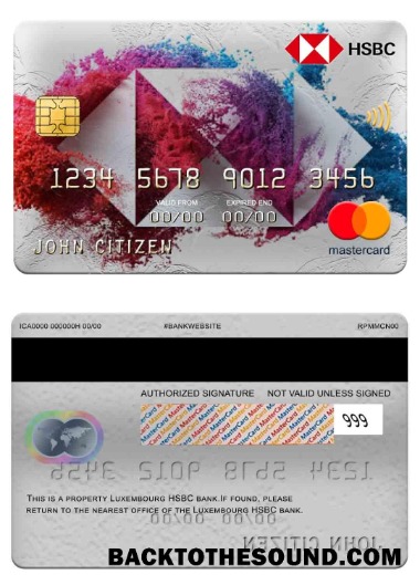 Λήψη Λουξεμβούργο HSBC Τράπεζα Mastercard Δείγμα δείγμα