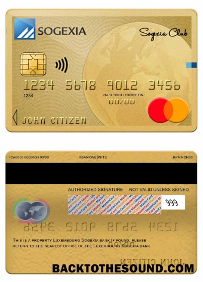 Λήψη Λουξεμβούργο Sogexia Τράπεζα Mastercard Δείγμα δείγμα
