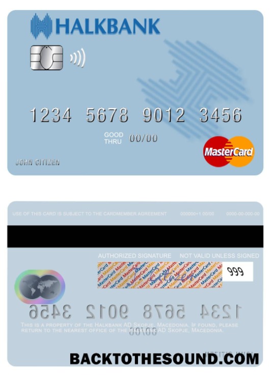 Λήψη Macedonia Halkbank AD Skopje Mastercard Δείγμα πρότυπο