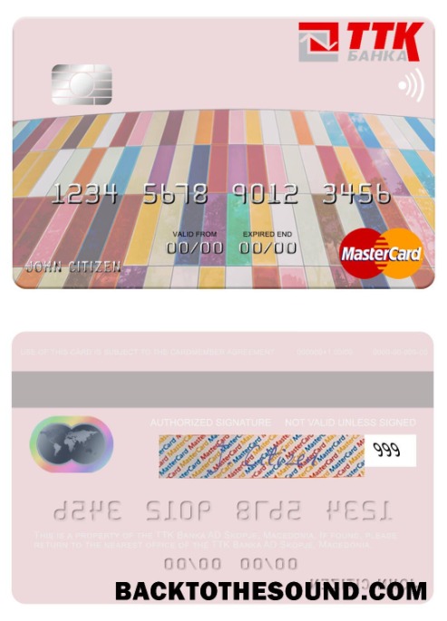 Λήψη Macedonia TTK Banka AD Skopje Mastercard Δείγμα προσχέδιο