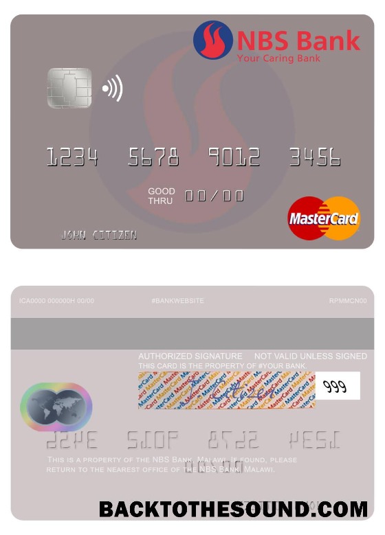 Λήψη Μαλάουι NBS Τράπεζα Mastercard Δείγμα σχεδιασμό
