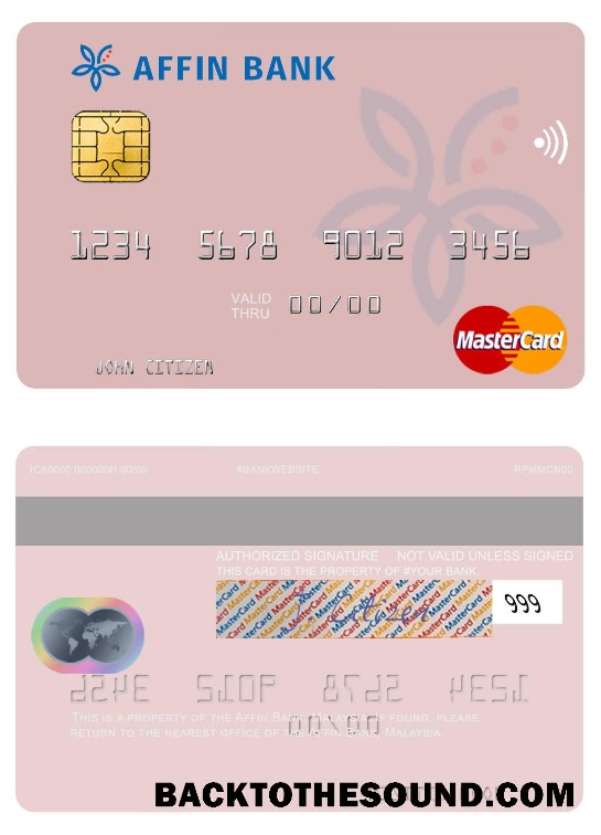 Λήψη Μαλαισία Affin Τράπεζα Mastercard Δείγμα πρότυπο