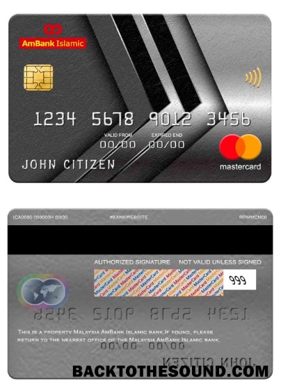 Λήψη Μαλαισία AmBank Islamic Τράπεζα Mastercard Δείγμα προεπισκόπηση