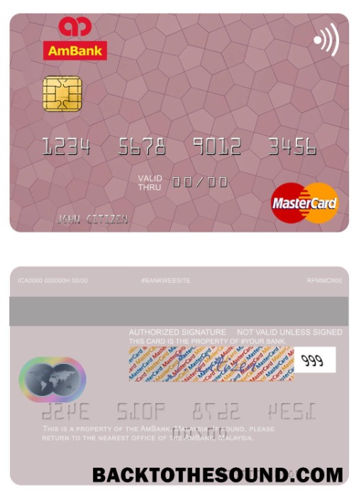 Λήψη Μαλαισία AmBank Mastercard Δείγμα πρότυπο