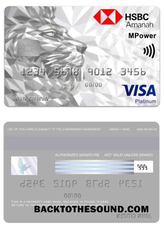 Λήψη Μαλαισία HSBC Τράπεζα Amanah MPower Platinum Βίζα Πίστωση Κάρτα Δείγμα προσχέδιο