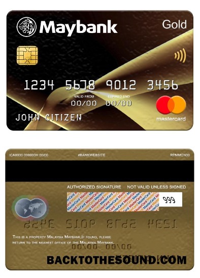 Λήψη Μαλαισία Maybank Mastercard gold Δείγμα σχεδιασμό