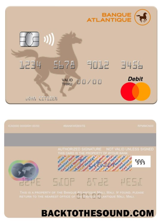 Λήψη Μάλι Banque Atlantique Μάλι Mastercard Δείγμα πρότυπο