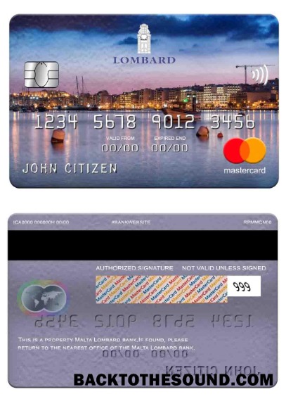 Λήψη Μάλτα Lombard Τράπεζα Mastercard Δείγμα προεπισκόπηση