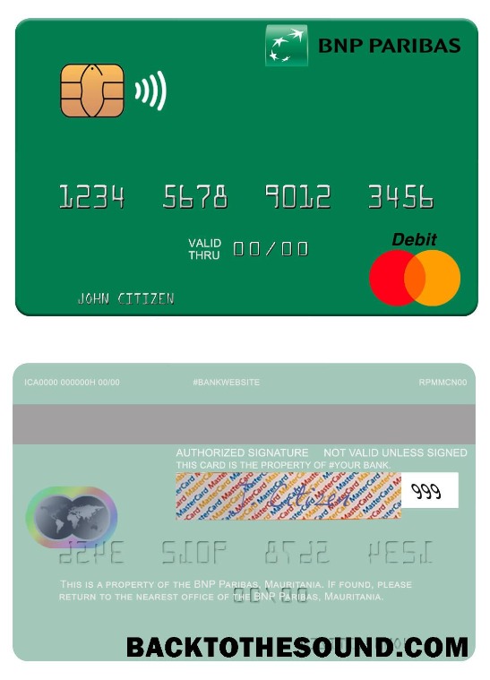 Λήψη Μαυριτανία BNP Paribas Mastercard Δείγμα δείγμα