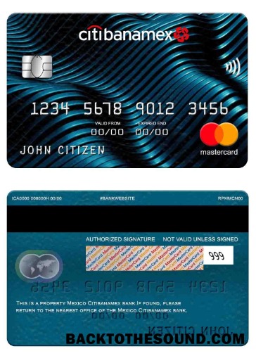 Λήψη Μεξικό Citibanamex Τράπεζα Mastercard Δείγμα δείγμα