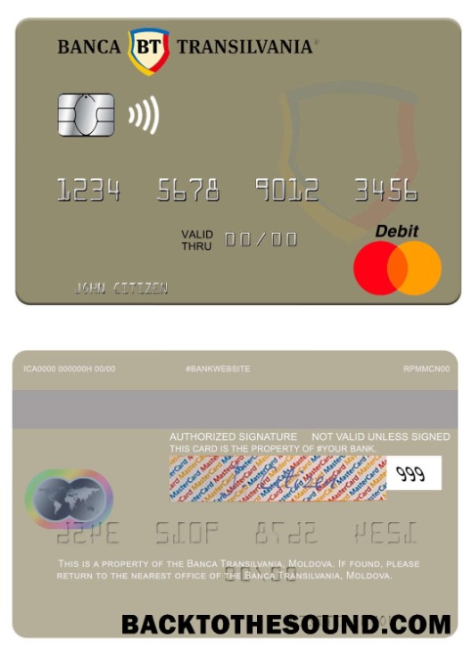 Λήψη Μολδαβία Banca Transilvania Mastercard Δείγμα προσχέδιο