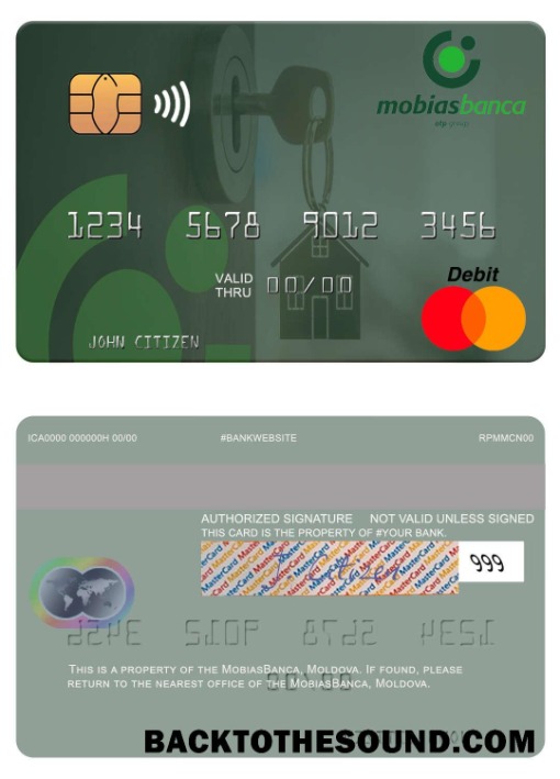 Λήψη Μολδαβία MobiasBanca Mastercard Δείγμα πρότυπο
