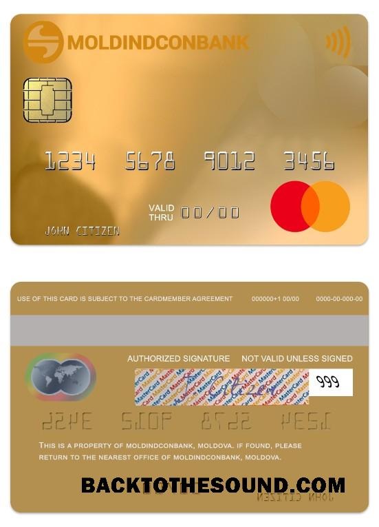 Λήψη Μολδαβία MoldindconBank gold Πίστωση Mastercard Δείγμα δείγμα